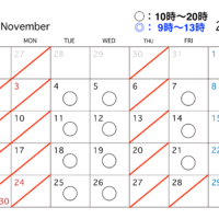 11月の診療予定のお知らせ